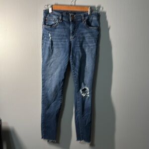 See Thru Soul Jeans Womens Size 27 Size 4 Blue High Rise Ankle Skinny
